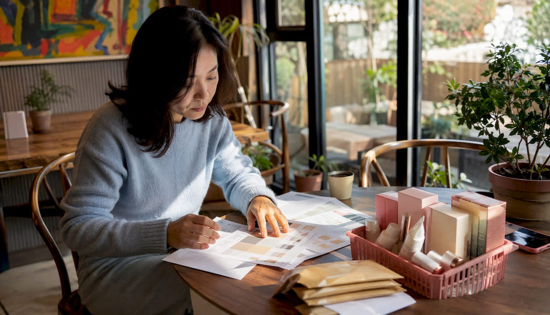 Professional reviewing Korean beauty sourcing documents