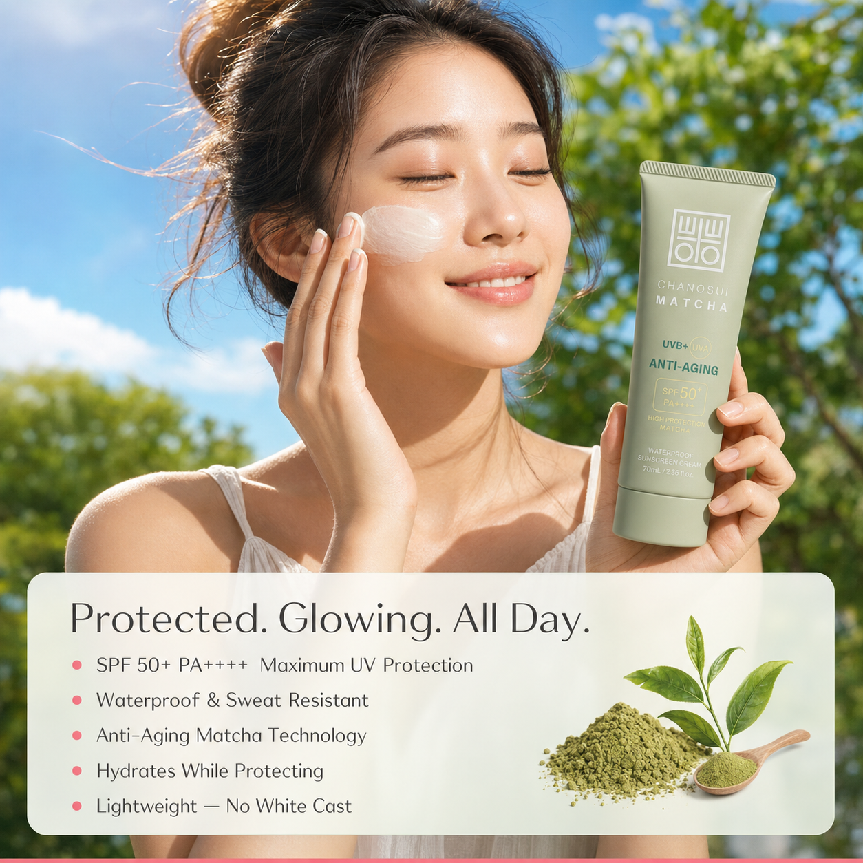 Matcha Waterproof Sunscreen Cream SPF 50+ PA++++